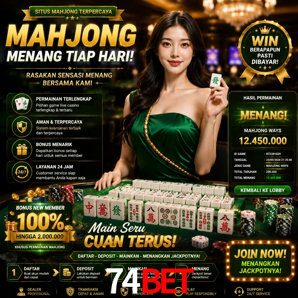 Cashback VIP 74bet - reembolso semanal